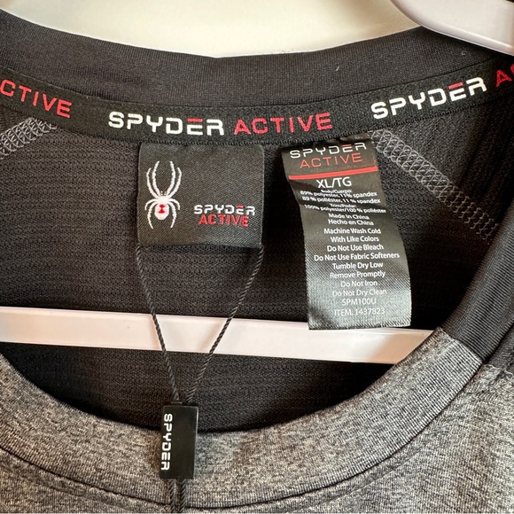 NWT Spyder Men’s Long Sleeve Brushed Crew (grey) - Picture 3 of 3